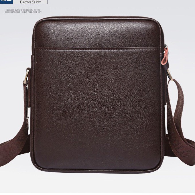 Túi đeo chéo nam da bò POLO 28x24x10cm (Đen - Nâu) | BigBuy360 - bigbuy360.vn