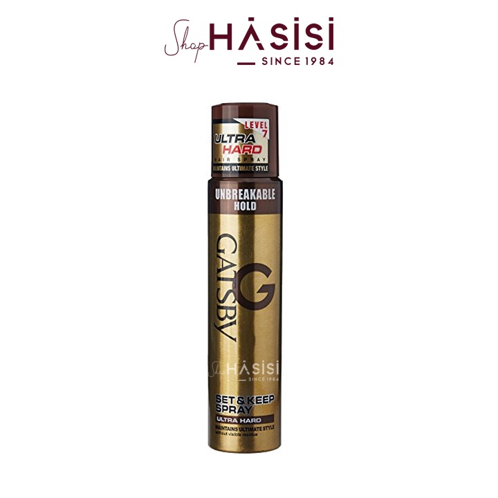 Keo Xịt Tóc Siêu Cứng GATSBY - Set &amp; Keep Spray Ultra Hard 250ml