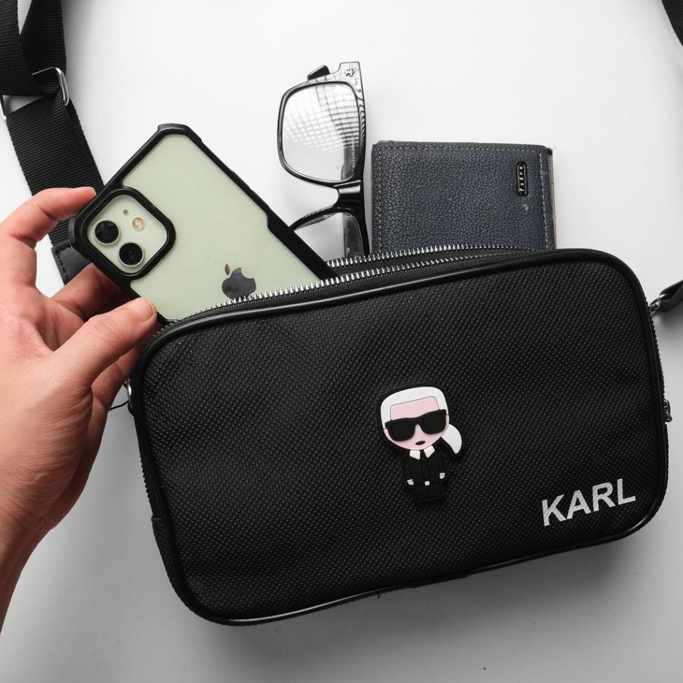 TÚI ĐEO CHÉO KARL LAGERFIELD 2022 Chất liệu si chống thấm nước, logo cao su chính hãng