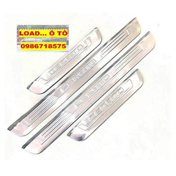 Ốp Bậc Cửa, Nẹp Bước Chân KIA Cerato 2019-2021 Chất Liệu Inox Cao Cấp