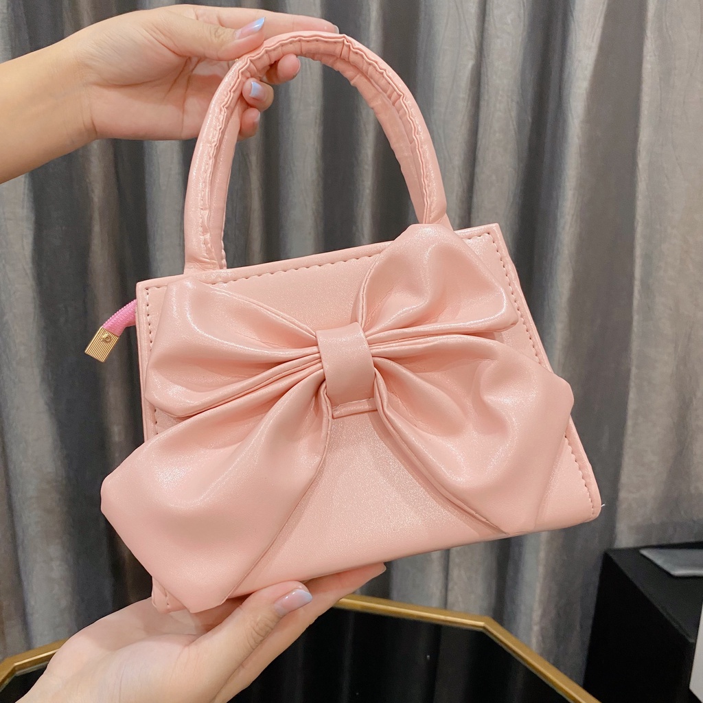 Túi xách đeo chéo nữ da mềm công sở đi làm đính nơ sang trọng dự tiệc cao cấp Samsora store KN2244
