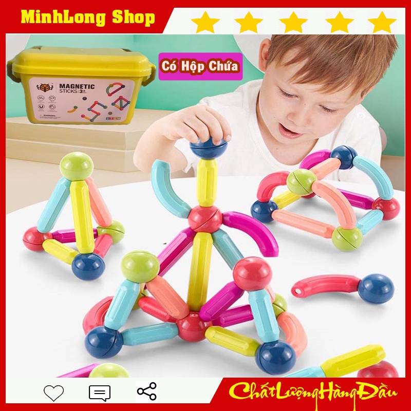 Ghép hình nam châm, Bộ xếp hình thông minh cho bé, chất liệu nhựa nguyên sinh ABS