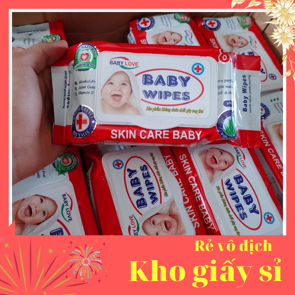 Khăn ướt baby wipes 80 tờ - hương dịu nhẹ như phấn em bé