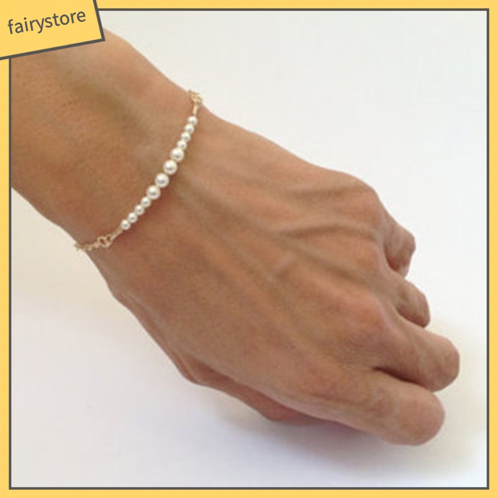 Vòng Tay Chuỗi Hạt Ngọc Trai Nhân Tạo Thanh Lịch Thời Trang Cho Nữ