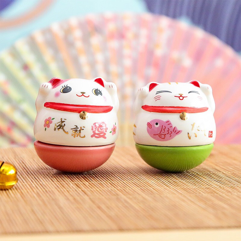 Mèo thần tài lật đật 7 cm nhiều màu