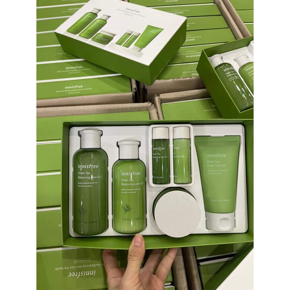 Set Bộ Dưỡng Da Trà Xanh Green Tea Innisfree 6 món Dưỡng Trắng, Mềm Mịn KoreaStore