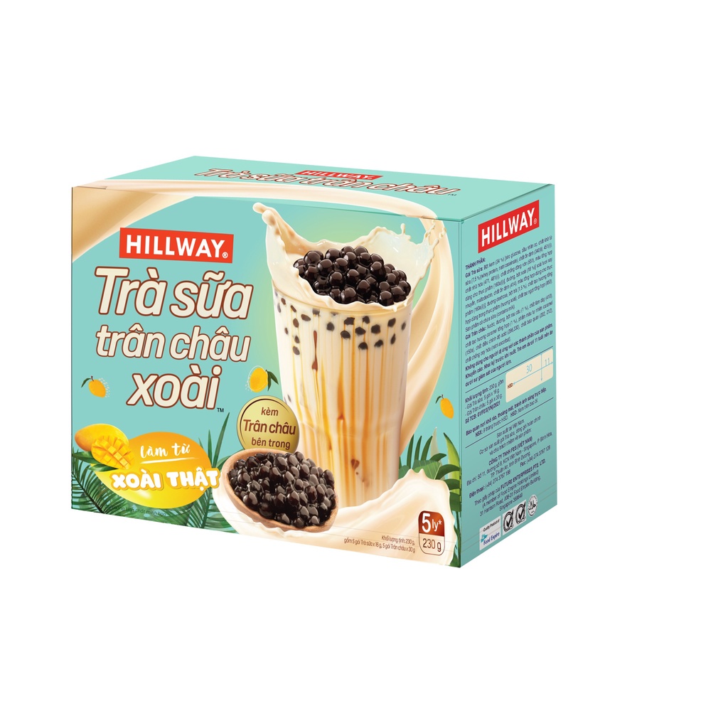 Maccoffee Hộp Trà Sữa Trân Châu Hillway vị xoài 230gr