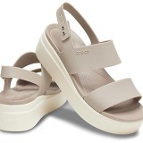 Sandal Nhựa Nữ 2 Quai Ngang, Cao 5 cm, Đi Mưa, Chống Trơn Trượt Brooklyn (Ghi)