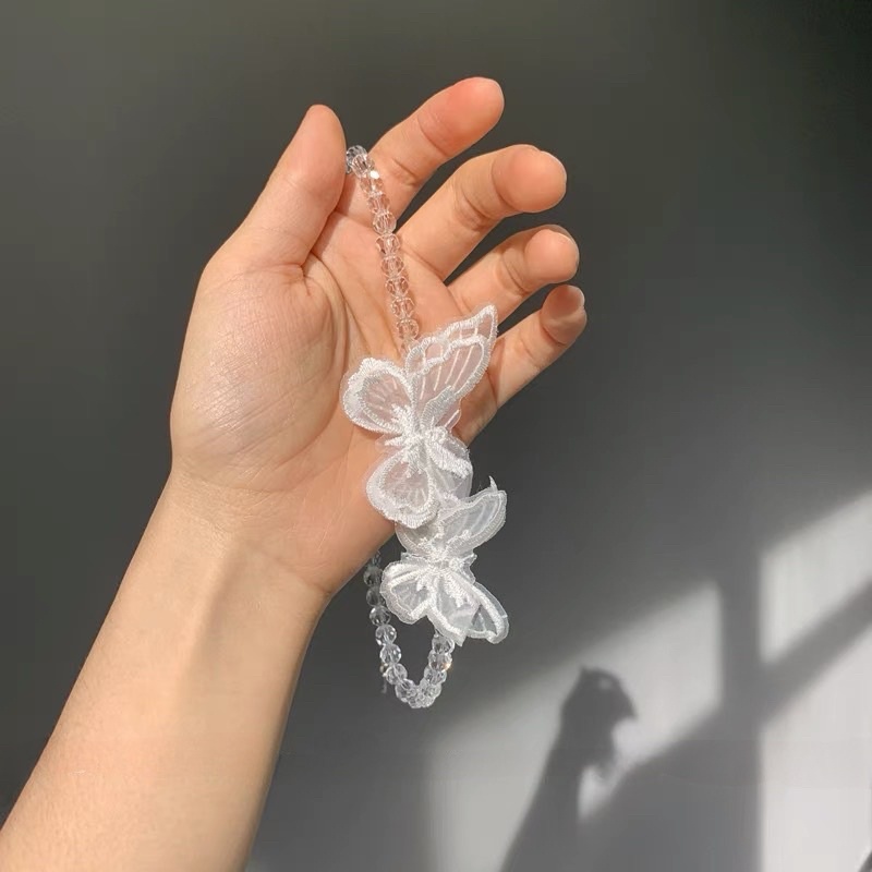 Vòng cổ hạt đa giác phối hồ điệp to và nhỏ mã RƯ-90