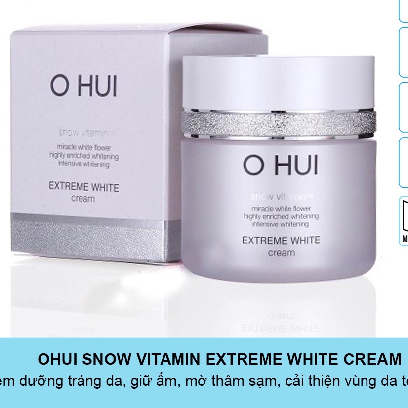 Kem dưỡng trắng da làm mờ thâm sạm da chống lão hóa OHUI Extreme White Cream Snow vitamin full 50ml || FACE COSMETICS