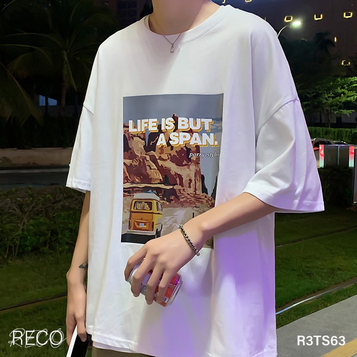Áo thun, phông nam nữ Hàn Quốc cao cấp dáng rộng tay lỡ T-Shirt Loose R3TS63 Unisex