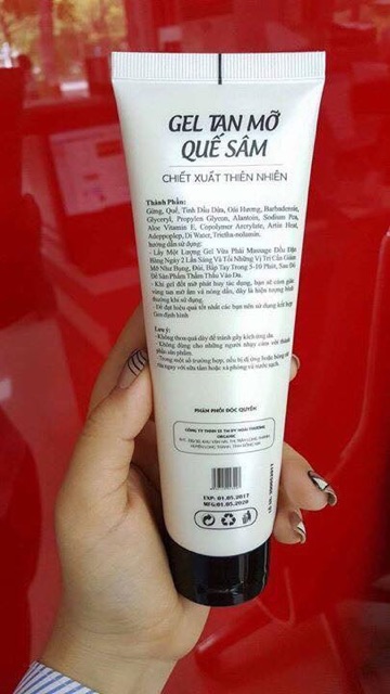 gel tan mỡ Quế Sâm