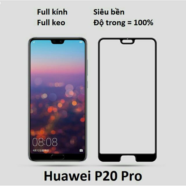 Kính cường lực 5D huawei p20 pro full keo màn hình