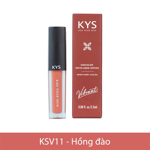 Son kem lì Chocolate KYS Đỏ Cam Diamonds bản mới 3gr