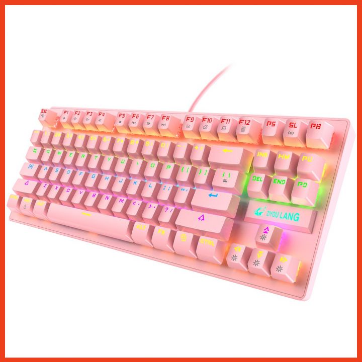 Bàn Phím Cơ Blue Switch Gaming LED RGB 10 Chế Độ, Bàn Phím Máy Tính K2 Có Dây Laptop