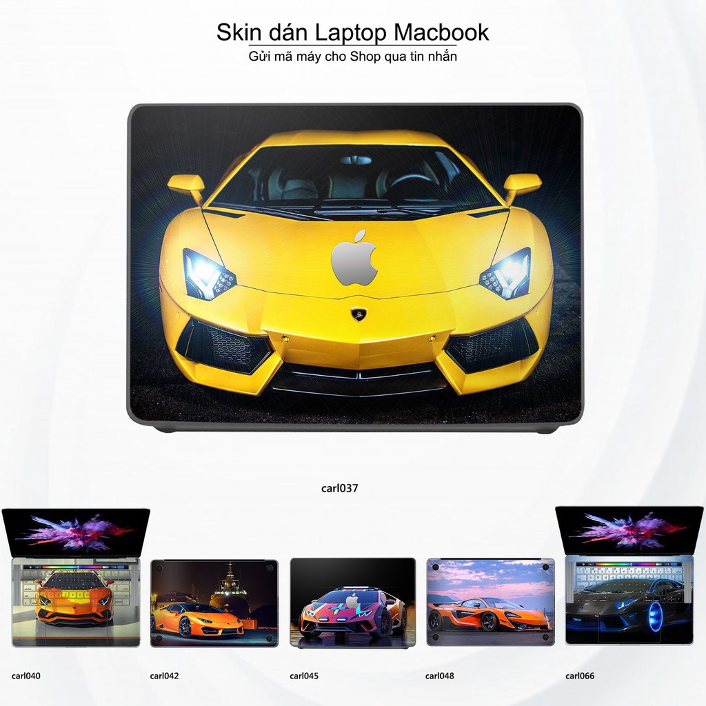 Skin dán Macbook mẫu xe hơi (đã cắt sẵn, inbox mã máy cho shop)