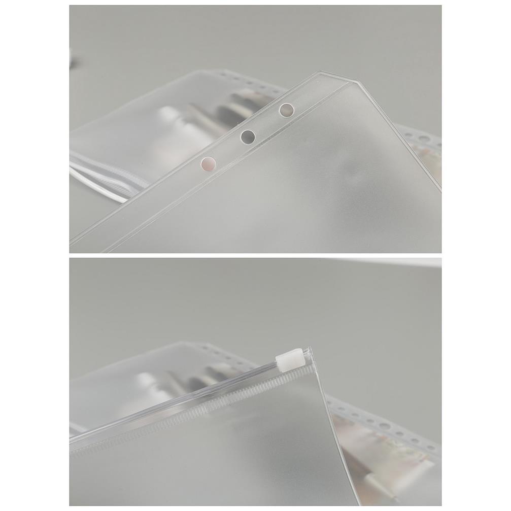 Bìa sổ còng binder SOLANO bìa còng 6 lỗ A5 A6 kiêm túi đựng có khóa kéo SN-001337