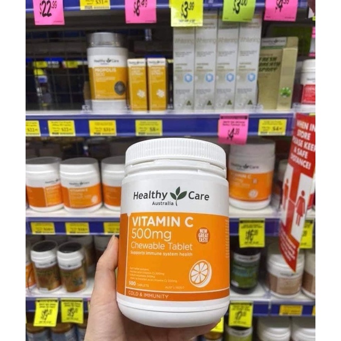 Viên uống Vitamin C 500mg Healthy Care Úc