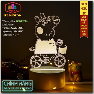 ✅[ Chính Hãng] Đèn Ngủ 3D Thay Đổi 3 Màu Sắc - Mẫu Heo Peppa - Là Món Quà Ý Nghĩa Cho Bạn Và Người Thân Yêu