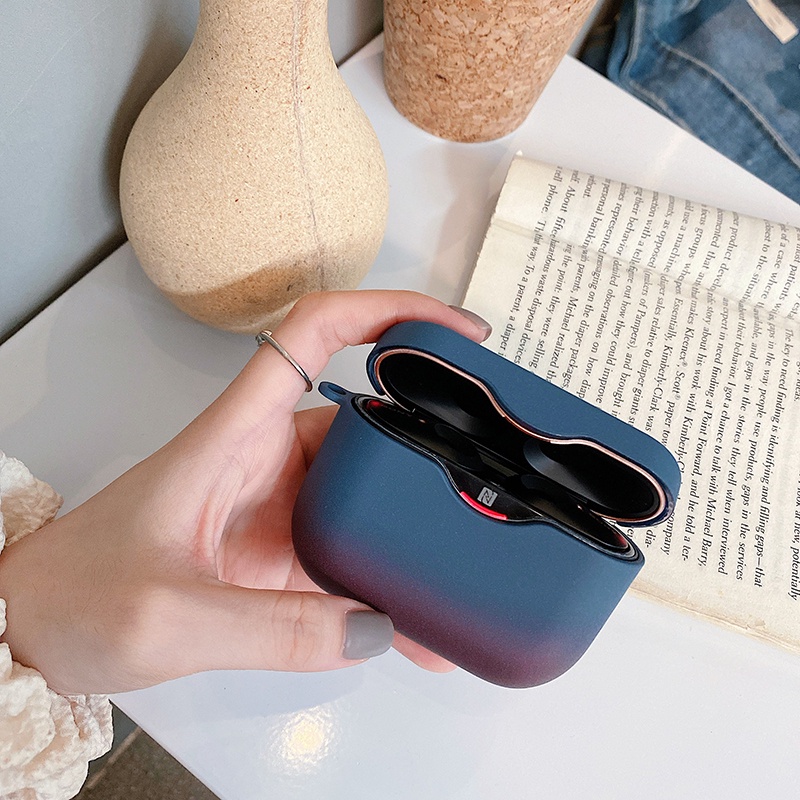Vỏ bảo vệ hộp sạc tai nghe bluetooth không dây bằng PC màu sắc gradient nhám chống sốc cho SONY WF-1000XM3