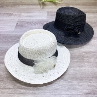 Mũ fedora cói nơ hoa