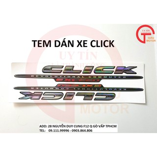 BỘ TEM CHỮ CLICK DÁN XE DÀY DẶN LOẠI TỐT