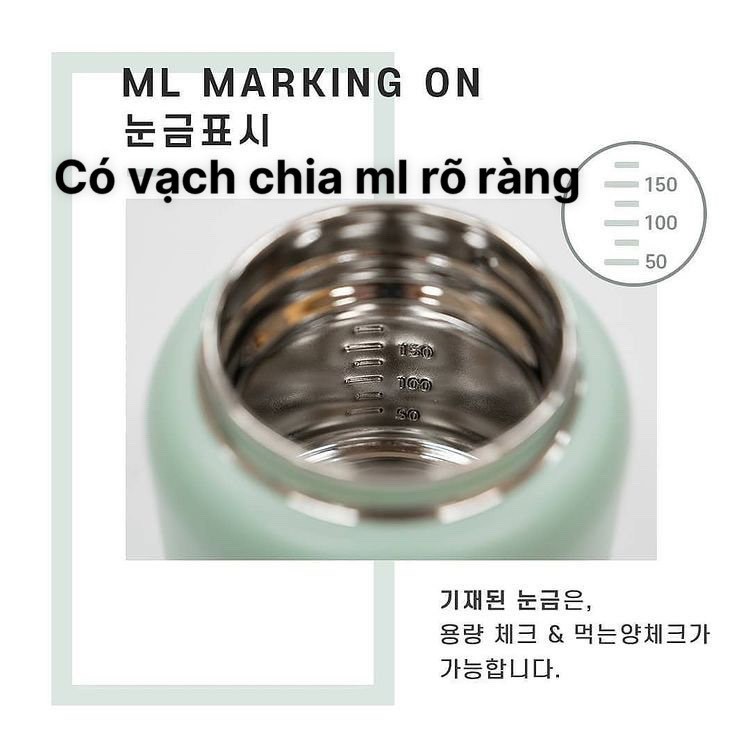 Bình Ủ Cháo/ Bình Giữ Nhiệt bằng Thép Không Gỉ Bluemama Modui |Chính Hãng Hàn Quốc| Thermos Food Jar