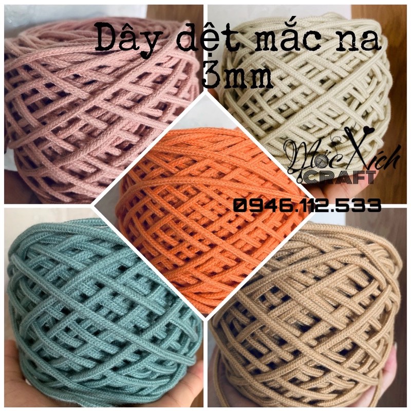 Dây cotton dệt  mắc na   3mm