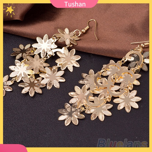 Bông Tai Hợp Kim Hình Hoa Tuyết Nhiều Lớp Phong Cách Cổ Điển