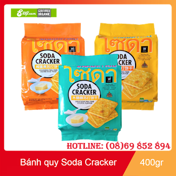 [Mã GROSALEHOT giảm 8% đơn 250K] Bánh quy mặn Thái Lan siêu ngon hiệu Soda Cracker 400gr