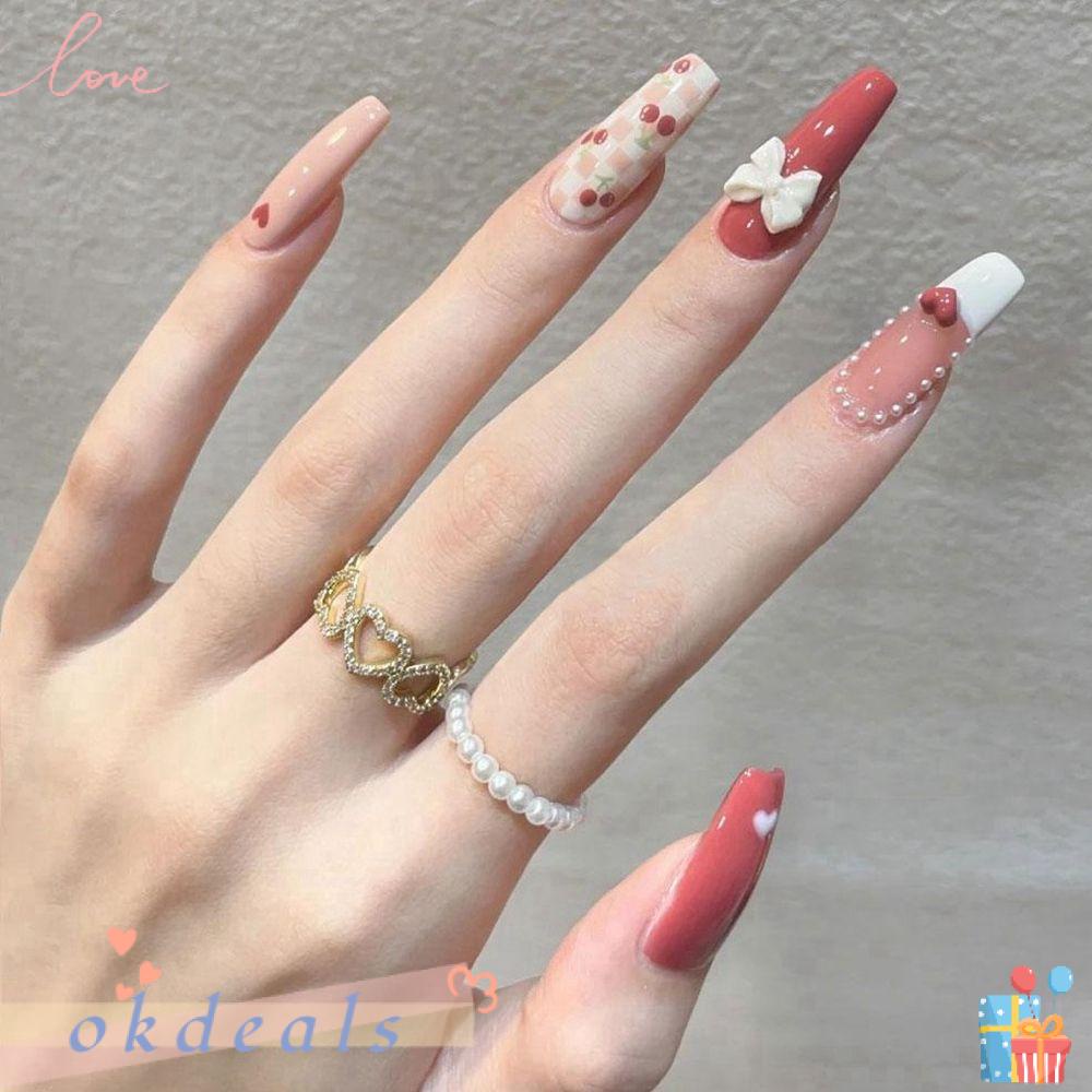 Hộp 24 Móng Tay Giả Dùng Trang Trí Nghệ Thuật