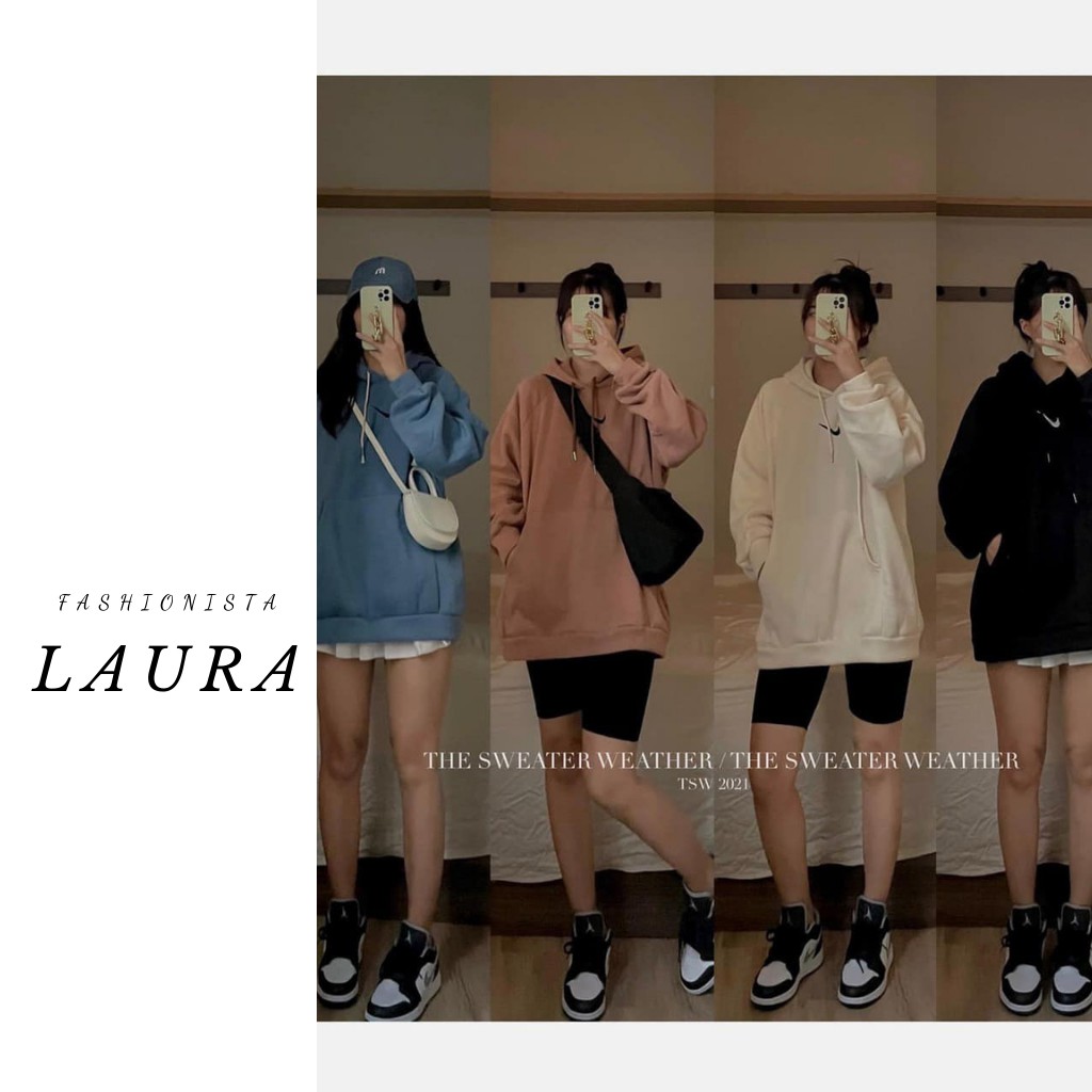 Áo hoodies nữ nỉ bông N ike 5 màu dáng thụng tay bo có mũ Laura Boutique - Áo hoodies nỉ bông nữ 5 màu | BigBuy360 - bigbuy360.vn