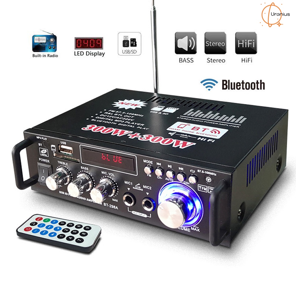 Ampli karaoke, Âmly Mini Bluetooth BT-298A phiên bản cao cấp, chức năng đa dạng, chống rú, rít, khuếch đại mọi tín hiệu
