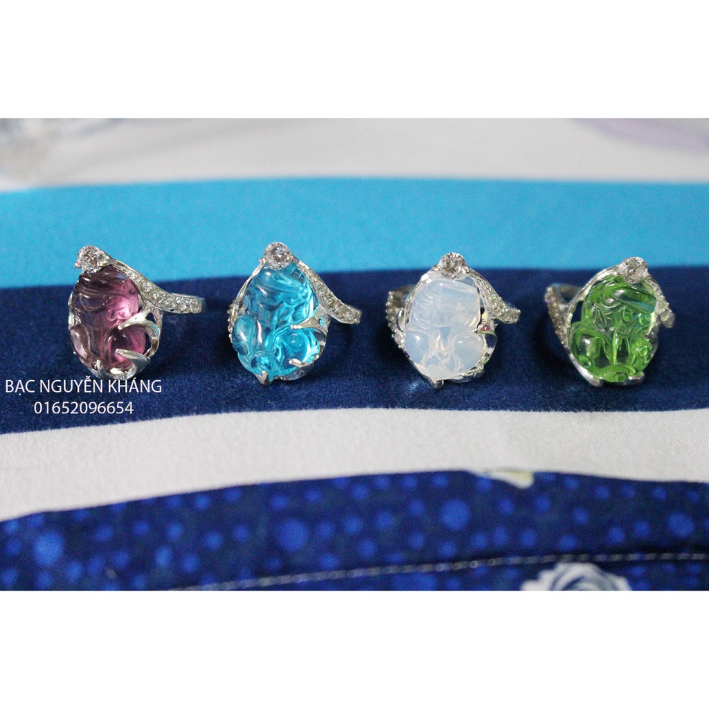 NHẪN TỲ HƯU ĐÁ PHONG THỦY BỌC BẠC TA