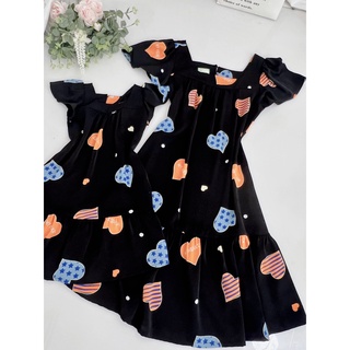 Set đầm trái tim mẹ và bé