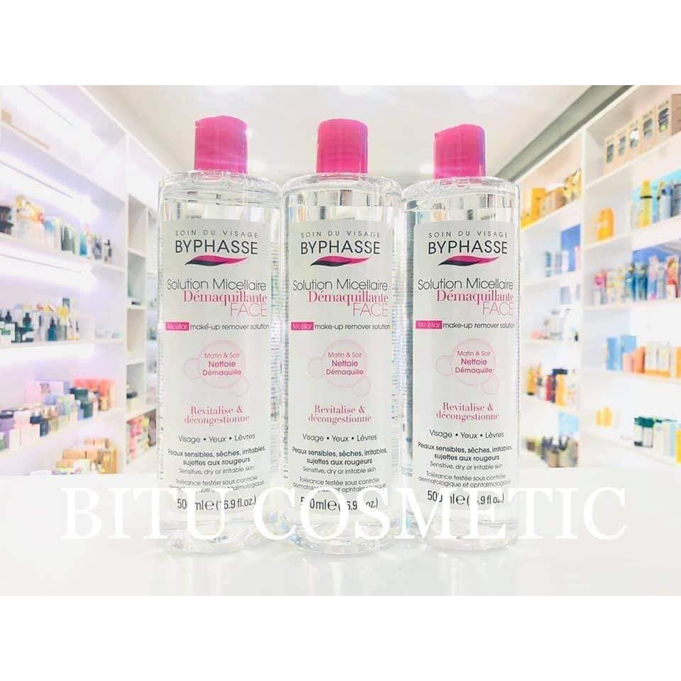 Nước tẩy trang Byphasse 500ml micellar make-up remover solution