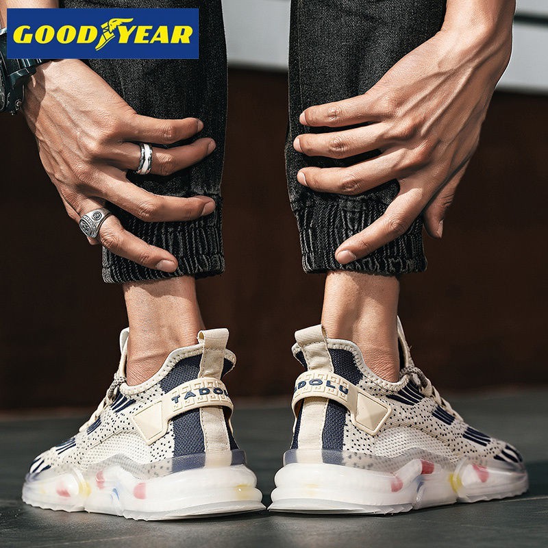 TỐT NĂM / Giày Goodyear nam mùa hè mới lưới dừa thoáng khí chạy bộ dành cho giới trẻ