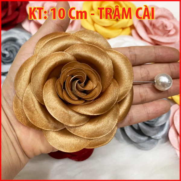 Tag Hoa Trà Lớn Cài Áo, Kiểu Cài Áo Hoa Có Ghim, Có Trâm Cài Áo Váy , Hoa Cài Áo Dài - Trâm Cài Áo Vest  001 002 006