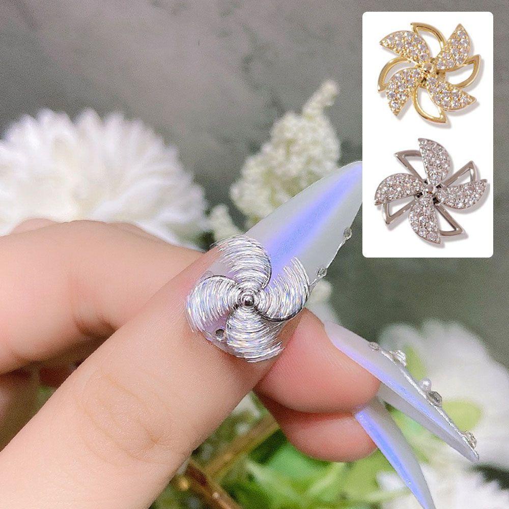 Phụ Kiện Trang Trí Móng Tay Nghệ Thuật DIY Hai Lớp Hình Cối Xay Gió Sang Trọng Phong Cách Nhật Bản
