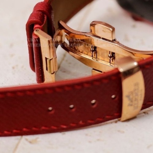 Dây da thủ công Epsom Đỏ Đô dành cho Apple Watch, đồng hồ thông minh, đồng hồ cơ DDTC106