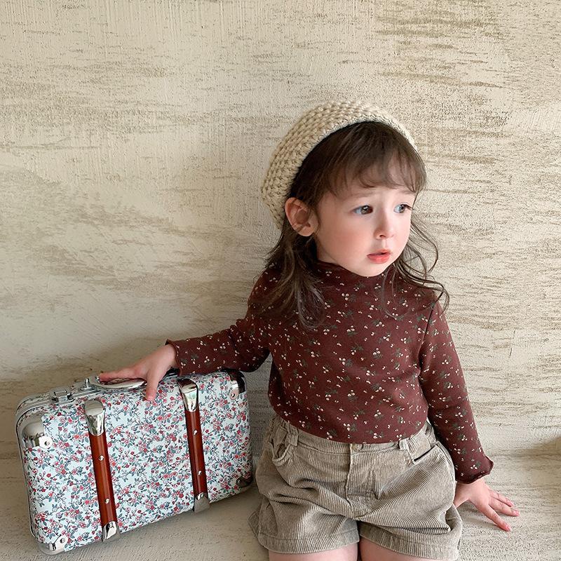 Áo thun tay dài hình hoa phong cách châu Âu thời trang thu đông cho bé