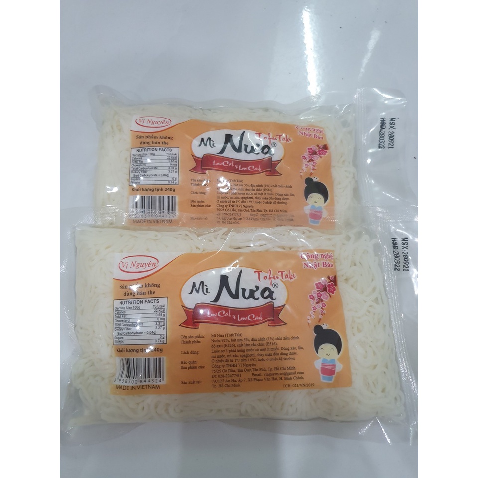10 Gói Mix Bún Nưa/Mì Nưa/Phở Nưa/Miến Nưa/Cơm Nưa Vị Nguyên 240g  .
