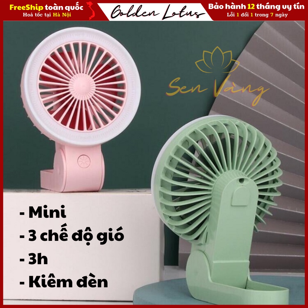 Quạt mini cầm tay meet sun DM22 - Gấp gọn 6 nấc 180 độ - 3 chế độ gió - Sạc micro USB