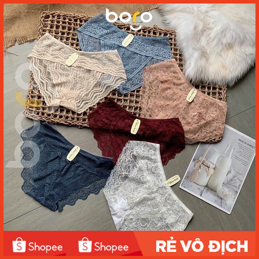 Quần lót ren nữ gợi cảm sexy siêu mỏng nhiều màu, mềm mịn quyến rũ { Màu Ngẫu Nhiên }