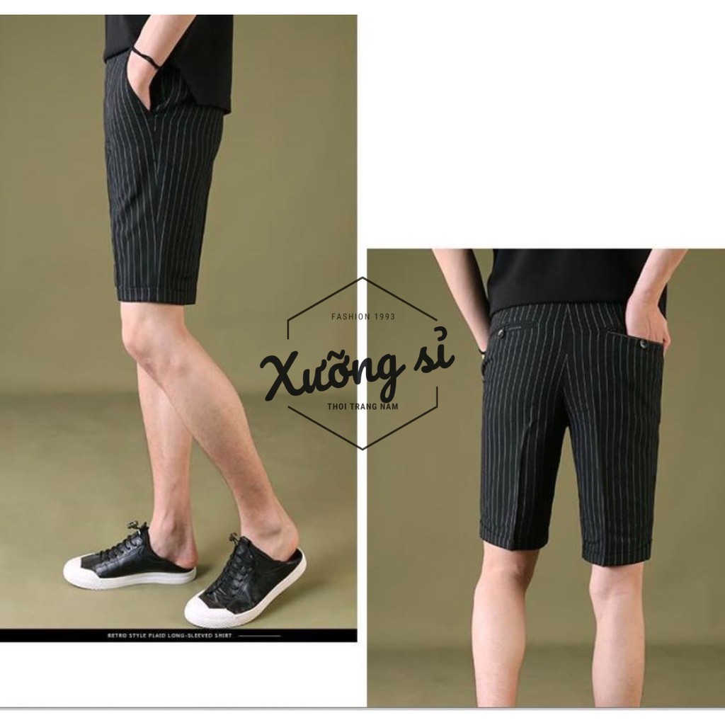 Quần Short Tây SỌC Co Dãn Hàn Quốc FROM ÔM Chuẩn Men 2020 SIZE 27 ĐẾN 32