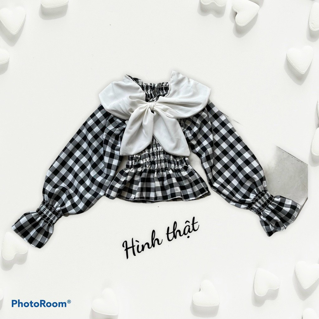 áo kiểu carro nhúm cổ sen xinh ảnh thật siêu xinh