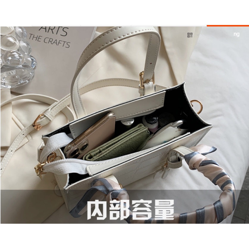 D215 Túi xách thời trang chất da mềm kèm khăn sang chảnh