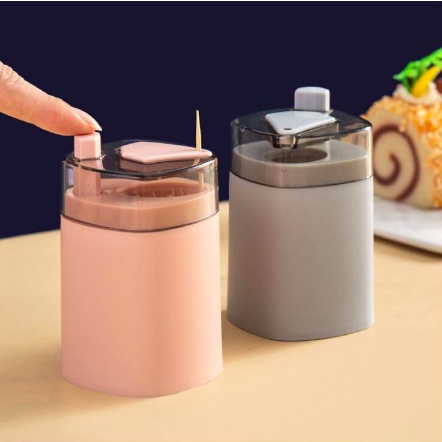 Hộp Đựng Tăm Xỉa Răng Thông Minh Có Nút Nhấn Tự Động Bật Tăm Lên