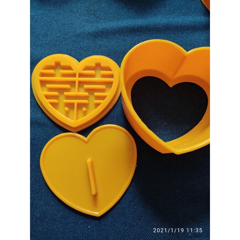 Khuôn xôi trái tim chữ song hỷ 15cm