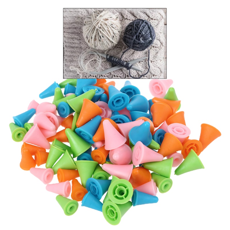 Set 100 Đầu Bọc Bảo Vệ Mũi Kim Đan Len Hình Nón Tiện Dụng